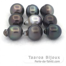 Lot de 9 Perles de Tahiti Semi-Baroques C/D de 12  12.4 mm