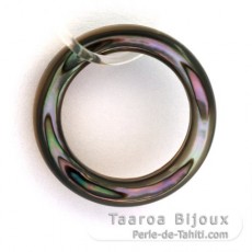 Forme anneau en nacre d'Abalone - Diamtre de 18 mm