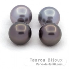 Lot de 4 Perles de Tahiti Rondes C de 12  12.2 mm