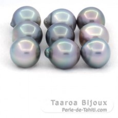 Lot de 9 Perles de Tahiti Semi-Baroques C de 11.6  11.9 mm