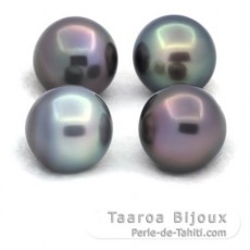 Lot de 4 Perles de Tahiti Semi-Baroques C de 12.2  12.4 mm