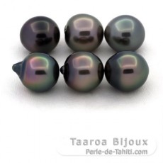 Lot de 6 Perles de Tahiti Semi-Baroques B de 10  10.4 mm