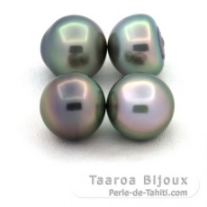 Lot de 4 Perles de Tahiti Semi-Baroques B de 10  10.3 mm