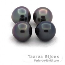 Lot de 4 Perles de Tahiti Semi-Baroques B de 11  11.3 mm