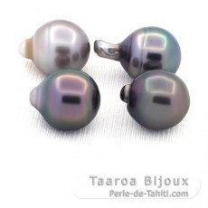 Lot de 4 Perles de Tahiti Cercles C de 11.6  11.7 mm