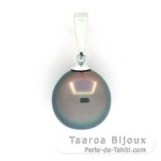 Pendentif en Argent et 1 Perle de Tahiti Semi-Baroque B 9.8 mm
